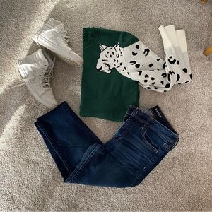 Leopard sleeve sweater